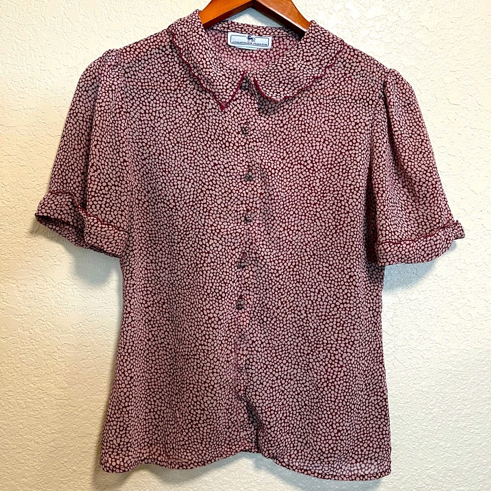 Vintage Sheer Button Up Blouse
